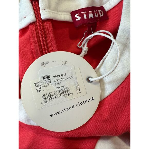 STAUD Dolce Contrast Cut Out Mini Dress Size L $245 - Picture 9 of 9